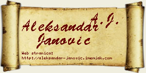 Aleksandar Janović vizit kartica